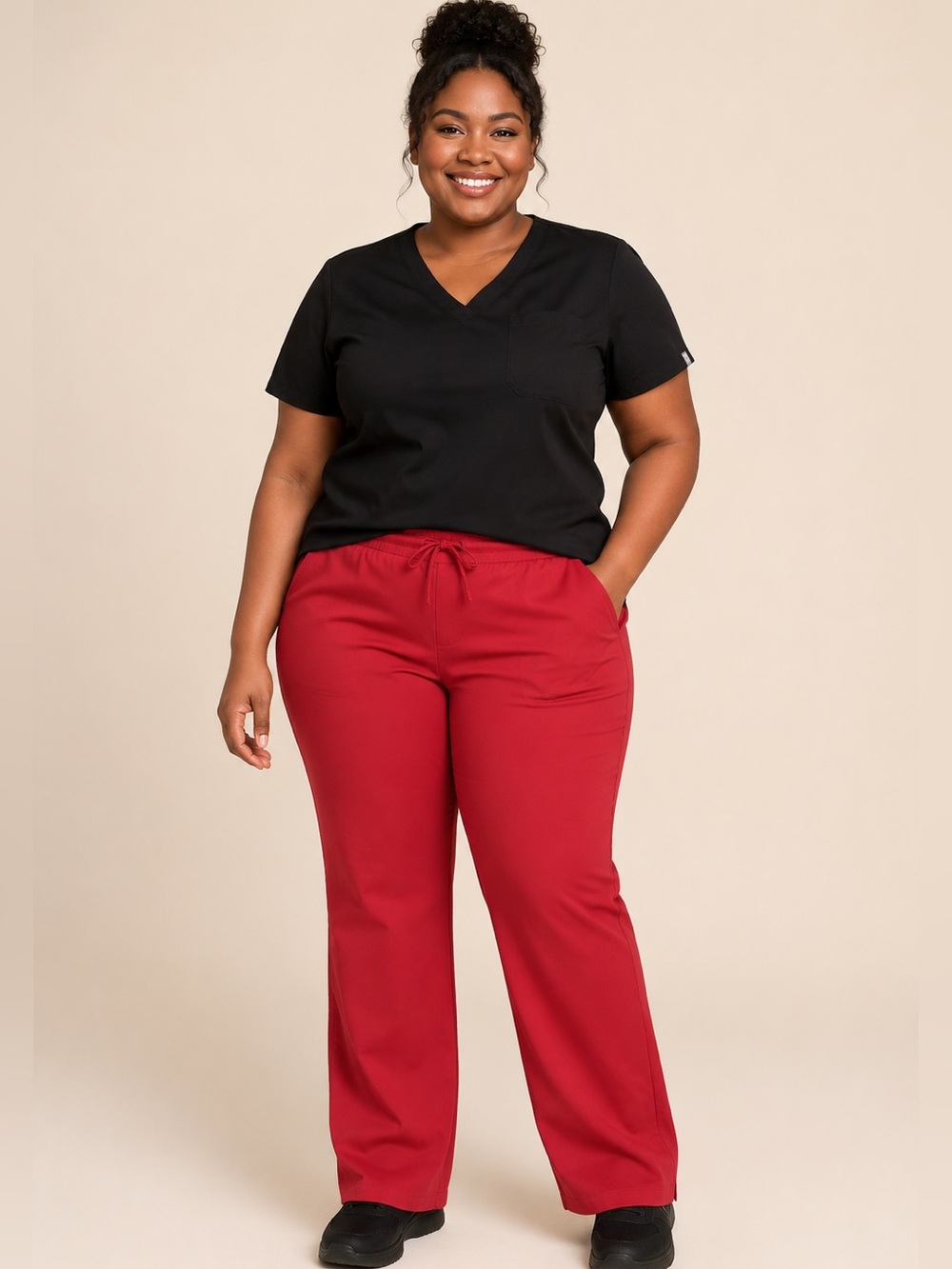 NWT Women’s 4XL Red All Heart Scrub Basics Scrub Pants